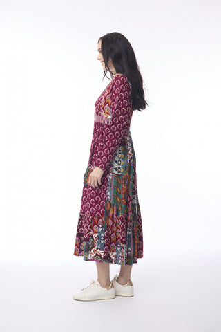 Prato Patch Dress - Merlot