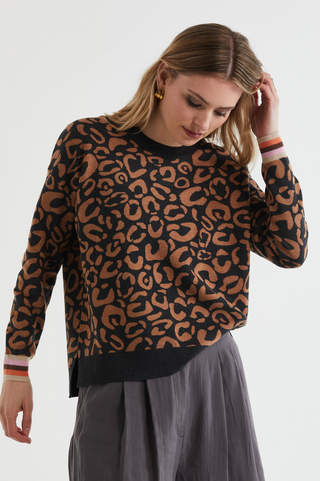 Leopard Crew - Charcoal