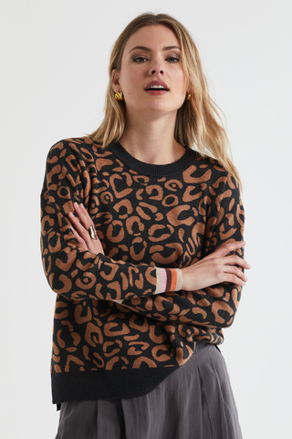 Leopard Crew - Charcoal