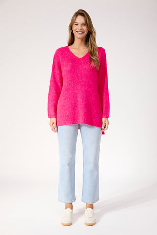 Lyon Relaxed Jumper - Hot Pink