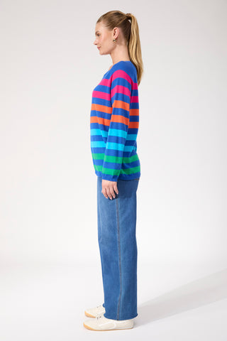 Vermont Stripe Jumper - Cobalt