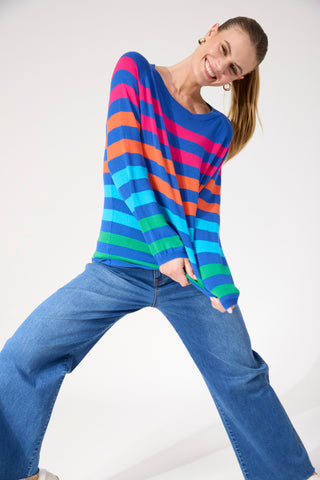 Vermont Stripe Jumper - Cobalt