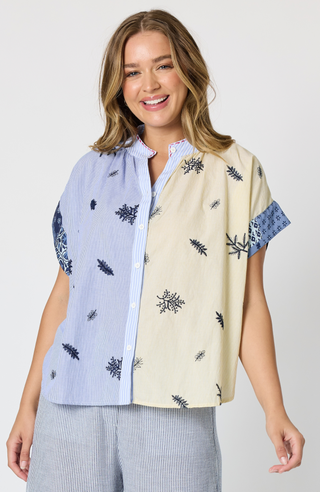Threadz Costa Mesa Print Shirt Navy Multi, Front view | AAAG