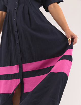 Elm Scarlet Midi Dress Magenta Stripe, Styled | AAAG