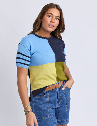 Charlotte Short Sleeve Knit - Azure Blue
