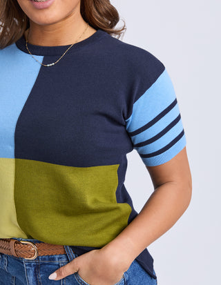 Charlotte Short Sleeve Knit - Azure Blue