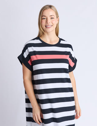 McKinley Dress - Black/White Stripe