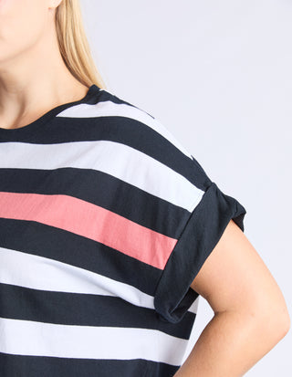 McKinley Dress - Black/White Stripe