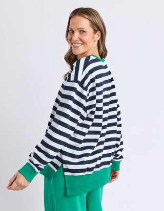 Maps Crew - Navy/White Stripes