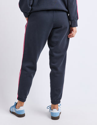 Lover Track Pants - Navy With Pink Stripe