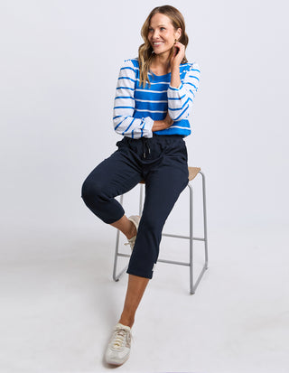Baia Long Sleeve Tee - Royal And White Stripe
