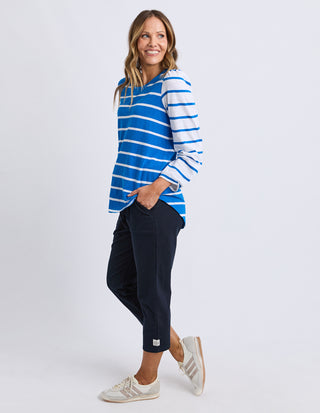 Baia Long Sleeve Tee - Royal And White Stripe