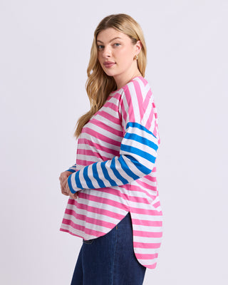 Rouge Stripe Long Sleeve Tee - Pink/White Stripe
