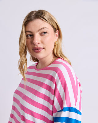 Rouge Stripe Long Sleeve Tee - Pink/White Stripe