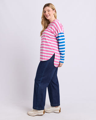 Rouge Stripe Long Sleeve Tee - Pink/White Stripe