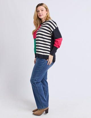 Viken Knit - Midnight Block Stripe