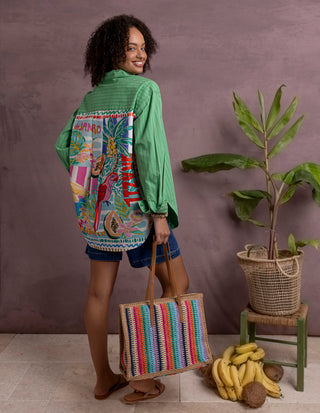 Tropical Muse Shirt - Green Briar Stripe