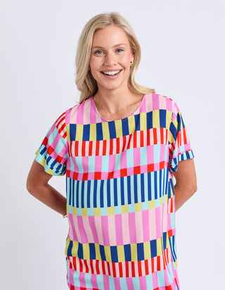 Elm Rio Rumba Dress Magenta Print, Detail | AAAG