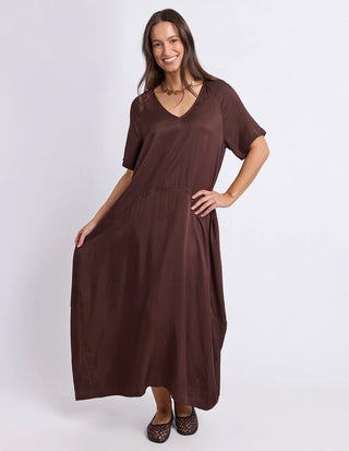 Elm Nora Dress Chocolate, Front view | AAAG