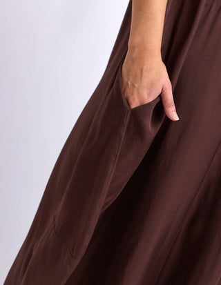 Elm Nora Dress Chocolate, Back view | AAAG