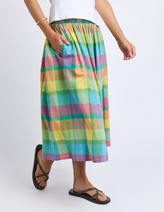 Elm Colour Rush Skirt Multi, Side view with hand in pocket | AAAG