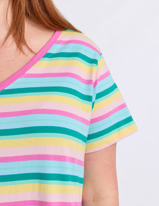 Elm Affogato Dress Multi Stripe Texture detail | AAAG