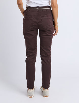 Elm Margo Joggers Coffee Bean, Back view showing stitched back pockets | AAAG