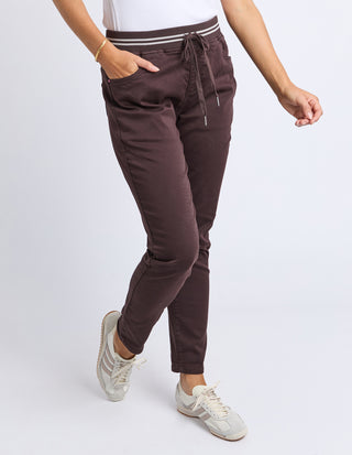 Elm Margo Joggers Coffee Bean, Front three-quarter walking pose | AAAG