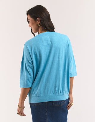 Elm Mazie Sweatshirt Mid Blue, Back view | AAAG