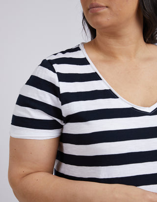 Meave Midi Dress - Navy/White Stripe