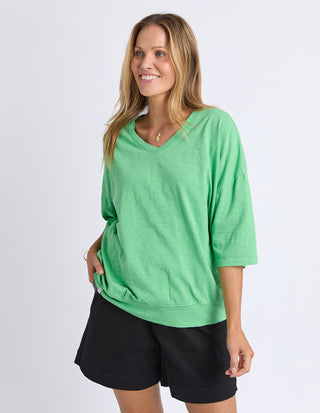Mazie Vee Neck - Meadow Green