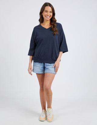 Mazie Vee Neck - Navy