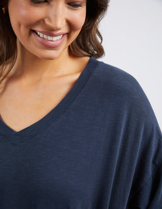 Mazie Vee Neck - Navy