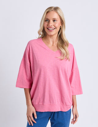 Mazie Vee Neck - Pink Lemonade