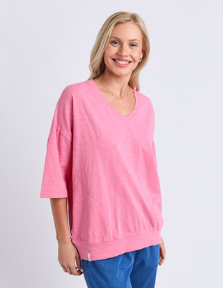 Mazie Vee Neck - Pink Lemonade