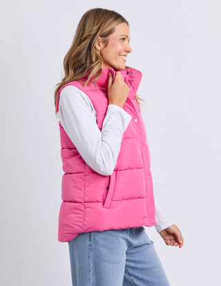 Core Puffer Vest - Hot Pink