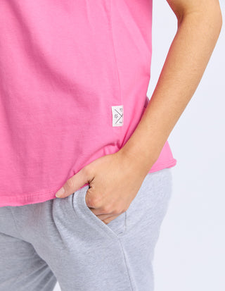 Pima Vee Tee Shirt - Aurora Pink