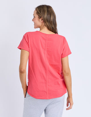 Pima Vee Tee Shirt - Cayenne