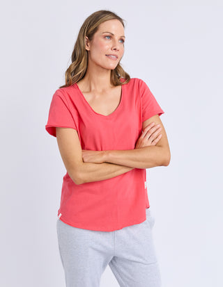 Pima Vee Tee Shirt - Cayenne