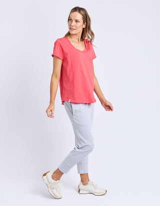 Pima Vee Tee Shirt - Cayenne