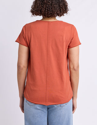 Pima Vee Tee Shirt - Earth Brown