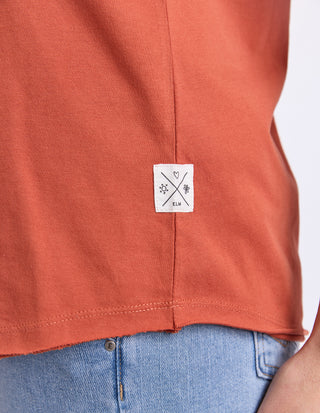 Pima Vee Tee Shirt - Earth Brown