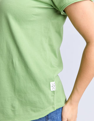 Pima Vee Tee Shirt - Forest Green