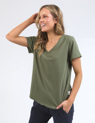 Pima Vee Tee Shirt - Khaki