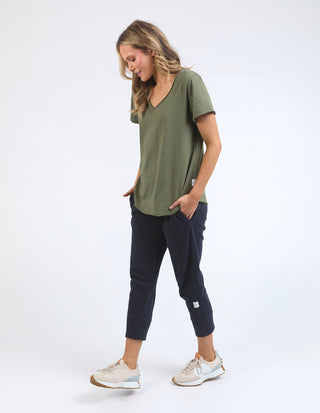 Pima Vee Tee Shirt - Khaki