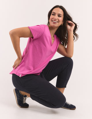 Pima Vee Tee Shirt - Magenta