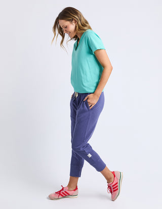 Pima Vee Tee Shirt - Pool Blue