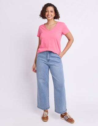 Pima Vee Tee Shirt - Lemonade Pink