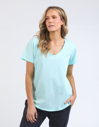 Pima Vee Tee Shirt - Tonic Blue