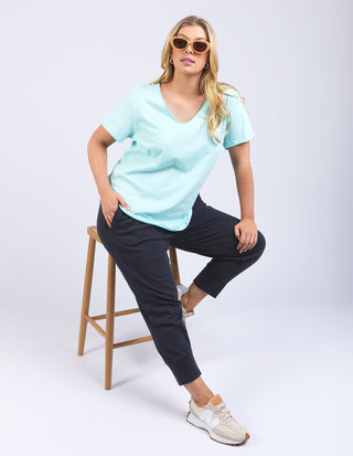 Pima Vee Tee Shirt - Tonic Blue